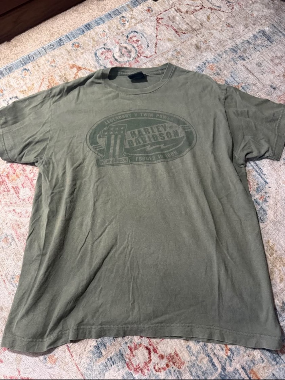 Harley-Davidson Olive Green Logo Short Sleeve Tee